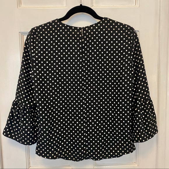 Zara Black and White Polka Dot Blouse S - Picture 2 of 5